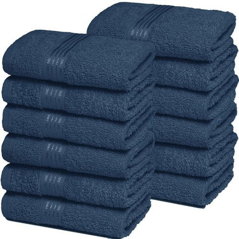 Belizzi Home Ultra Soft Cotton Washcloths, Contains 12 Piece Face Cloths 12x12 inch, Ideal for Everyday use Face Towels, Compact & Lightweight Multi Purpose Washcloths - Mineral Blue