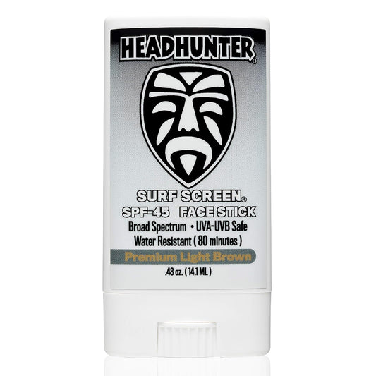 Headhunter Sunscreen Face Stick SPF 45 - Waterproof Sunblock for Ultra-Sport Protection | Tinted Light Brown (1 Pack)