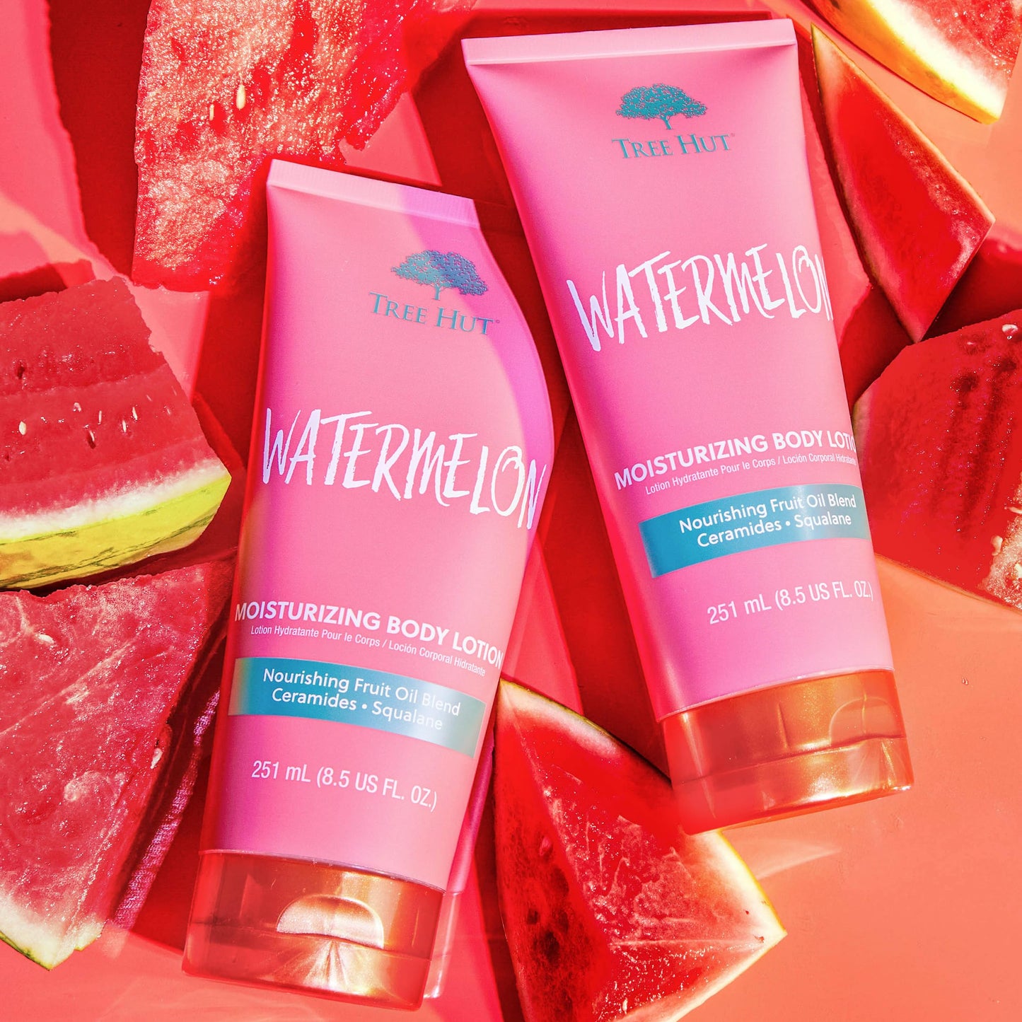 Tree Hut Watermelon Moisturizing Body Lotion, Ceramide and Squalene Formula Helps Protect Skin, Long-lasting Hydration Leaves Skin Feeling Soft & Moisturized, 8.5 Fl Oz.