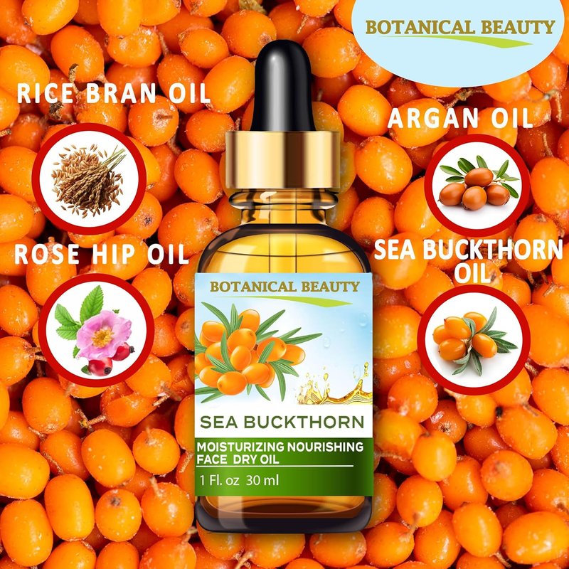 Sea Buckthorn Face Oil - 100% Natural Moisturizing & Nourishing Blend | 1 Fl Oz (30 ml)