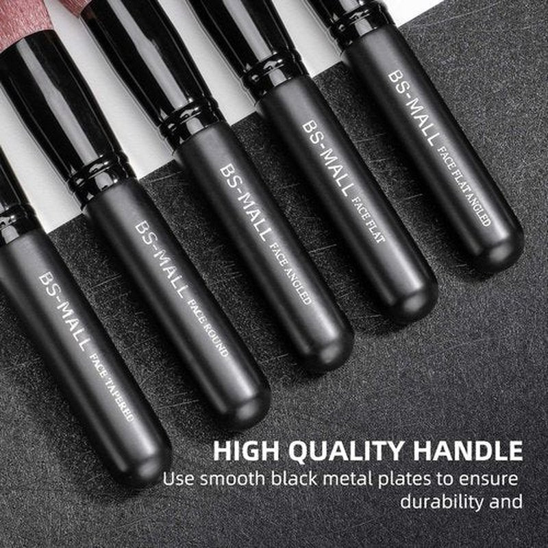 Makeup Brushes BS-MALL Premium Synthetic Foundation Powder Concealers Eye Shadows Makeup 14 Pcs Brush Set, Rose Golden, with Case (Black)