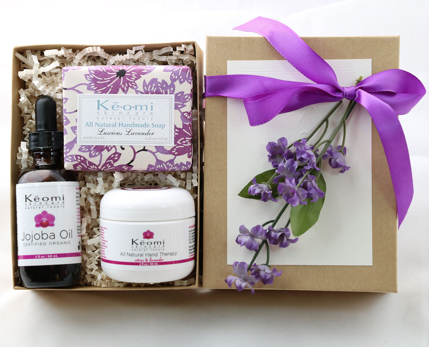 Lavender Organic Handmade Bath and Body Gift Set - by Keomi Naturals - GREAT MOTHERS DAY GIFT - Pamper Them with All Natural Luxury - Beautifully Packaged Ready to Give