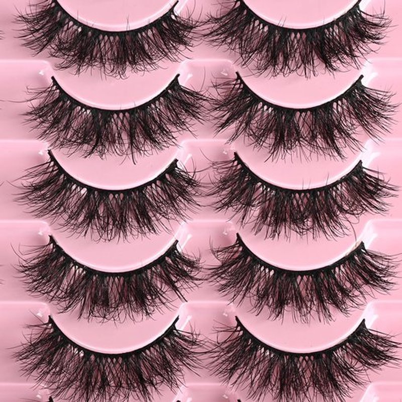 FARRED Fluffy Lashes Natural False Eyelashes Short Wispy Lash Pack 14 Pair Natural Look Cat Eye Strip Eyelash Small Fake Lashes Full Pestañas Sets for MUA and Beginners Daily Makeup (F11 | 7-16mm)