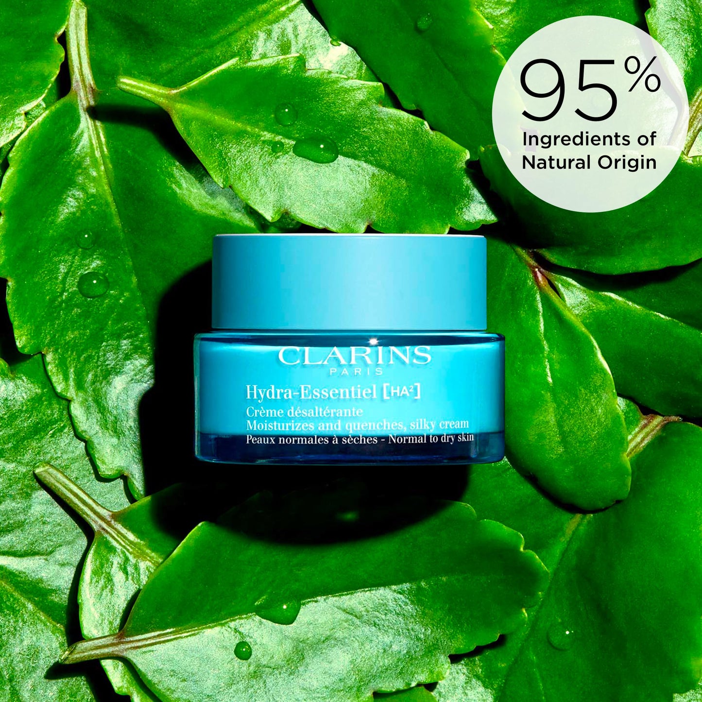 Clarins Hydra-Essentiel Silky Cream and Night Cream Intensely Hydrating Bundle | 60 Seconds to Plumper Skin*| 24H hydration**| Daytime Face Moisturizer for Normal to Dry Skin |Contains Hyaluronic Acid