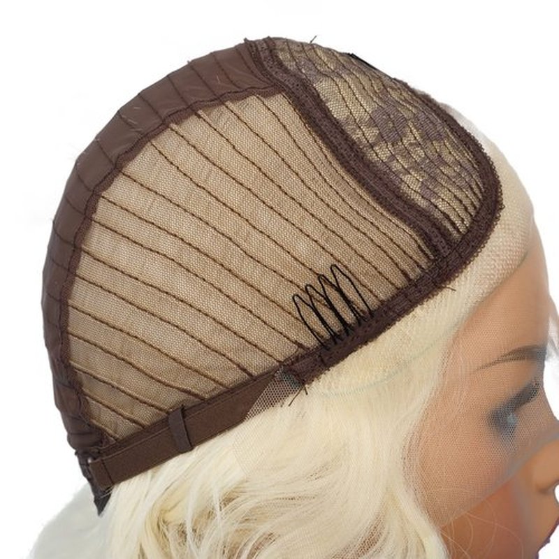 Amnenl Short Curly Blonde Lace Front Wig Blonde Short Bob Synthetic Hair Natural Hairline Platinum Wigs for Women