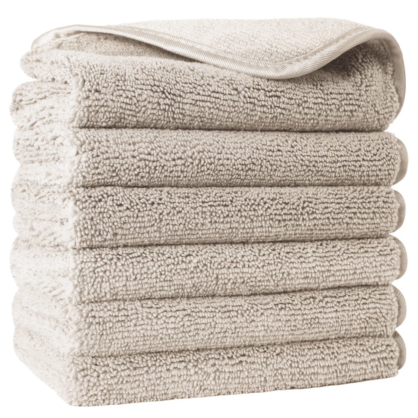 POLYTE Premium Lint Free Microfiber Washcloth Face Towel, 13 x 13 in, Set of 6 (Pink)