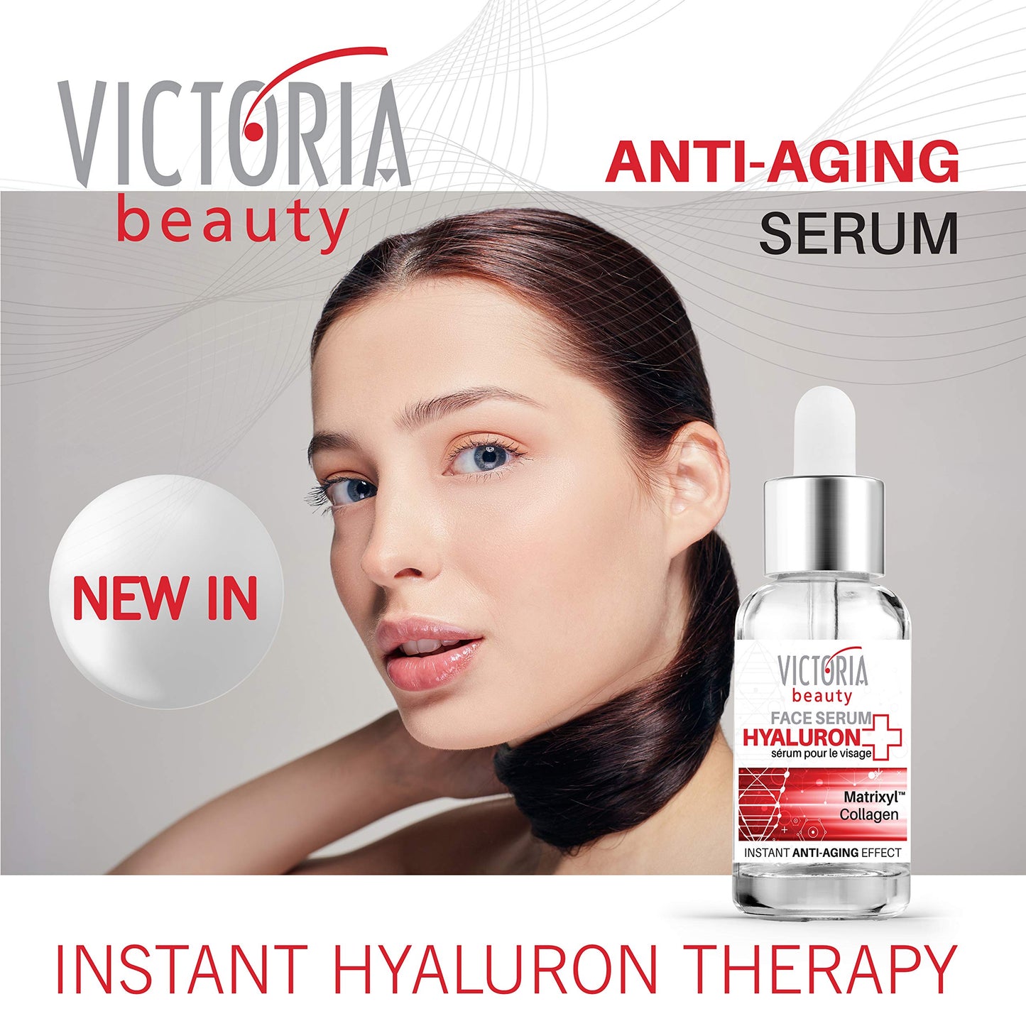 Victoria Beauty Hyaluron+ Day and Night Face Serum with Hyaluronic Acid, Collagen, and Matrixyl™ – The Best Anti-Aging and Anti-Wrinkle Moisturizer, 20 ml