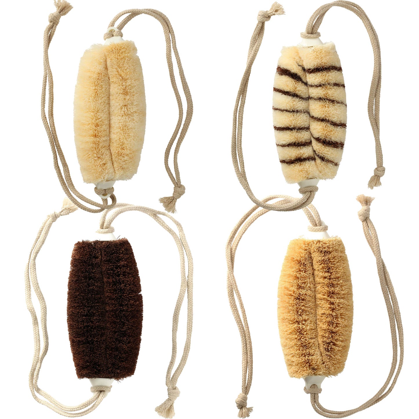 Japanese Tawashi Soft Bath Scrub - Sisal Fiber Body Brush With Rope Handles - Product of Japan