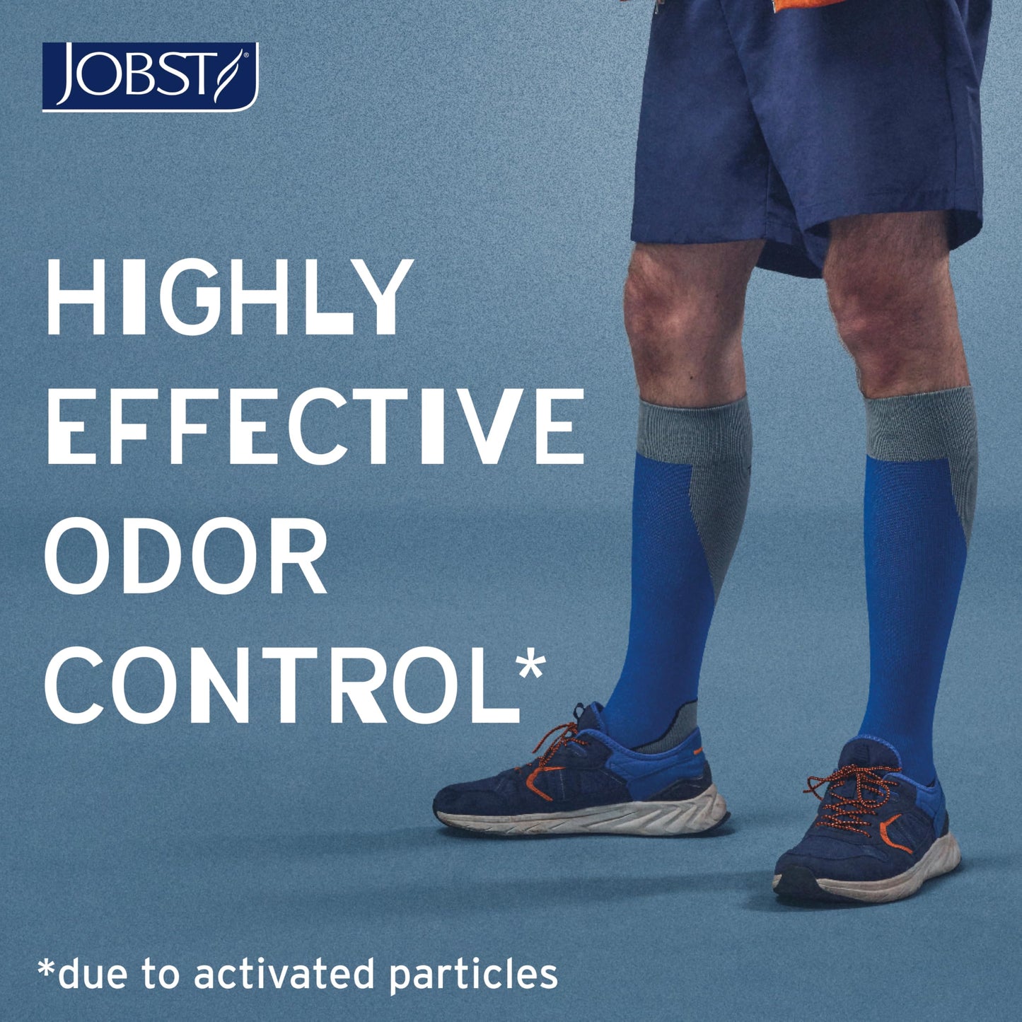 JOBST Sport Knee High 15-20 mmHg Compression Socks, Black/Cool Black, Large