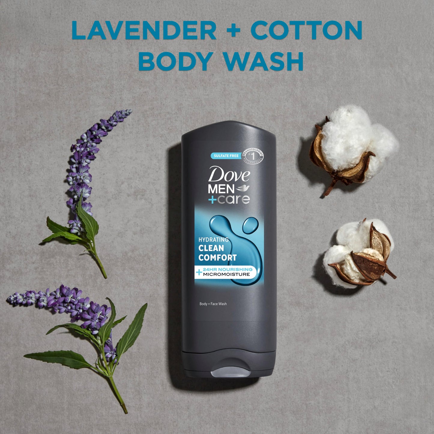 Dove Men+Care Body and Face Wash Hydrating Clean Comfort Body Wash for Men with 24-Hour Nourishing Micromoisture Technology 13.5 oz