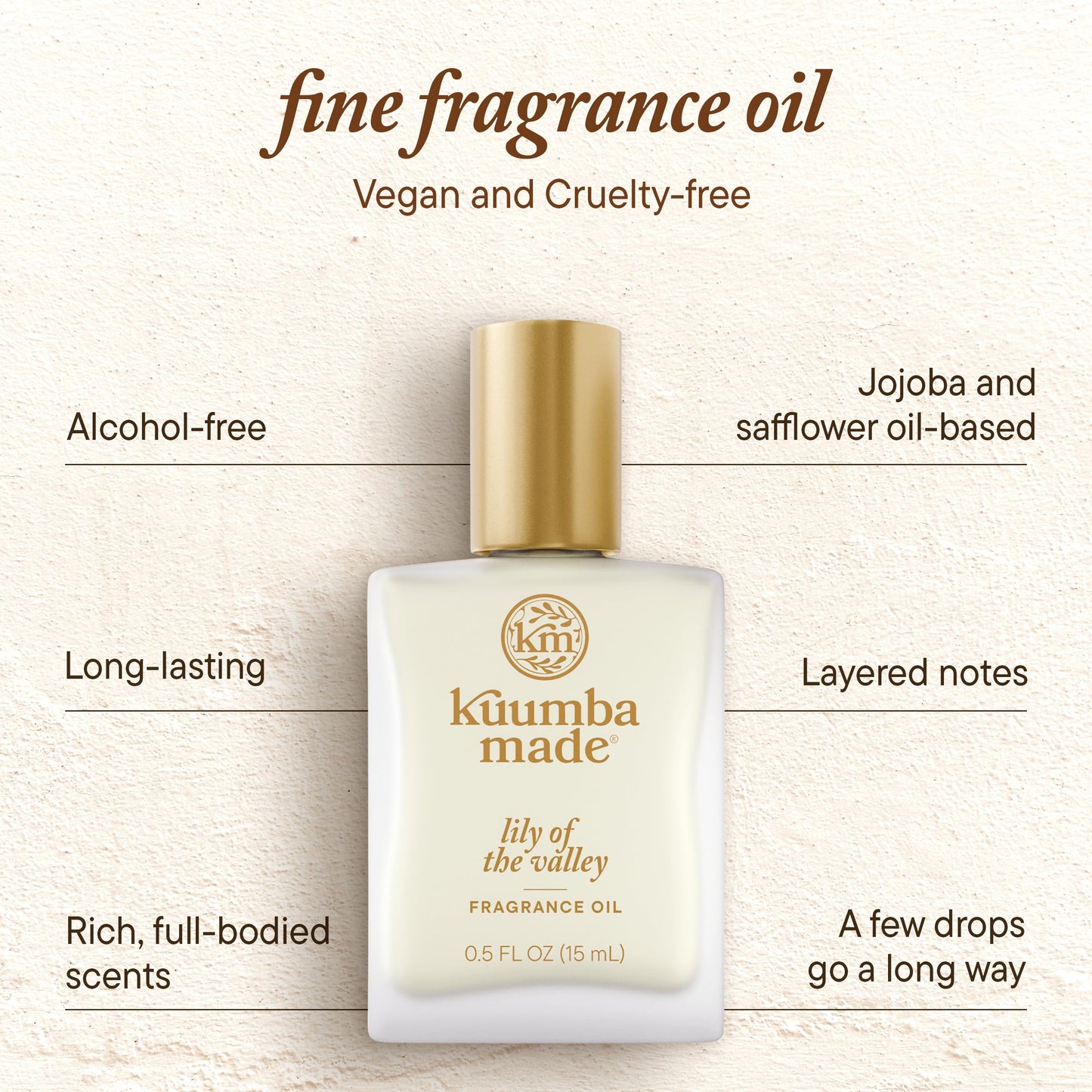 Kuumba Made Lily Of The Valley Fragrance Oil, Long-Lasting Scented Oil Perfume Roller, Vegan, Alcohol-Free, 0.5 Fl Oz Fl Oz