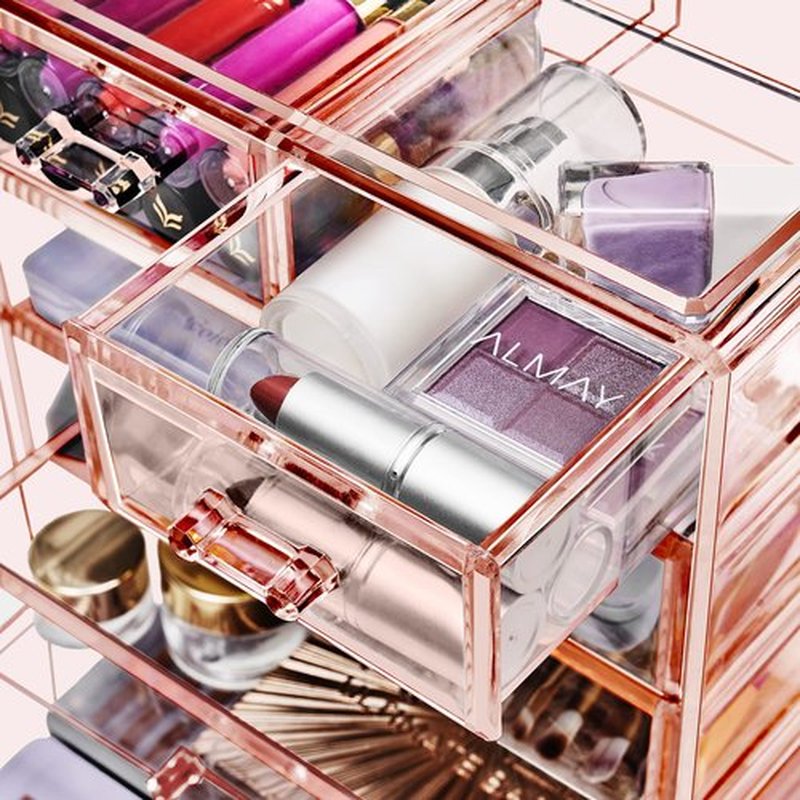 Sorbus Acrylic Makeup Organizer - Organization and Storage Case for Cosmetics Make Up & Jewelry - Big Clear Makeup Organizer for Vanity, Bathroom, College Dorm, Closet, Desk (4 Large, 2 Small Drawers)