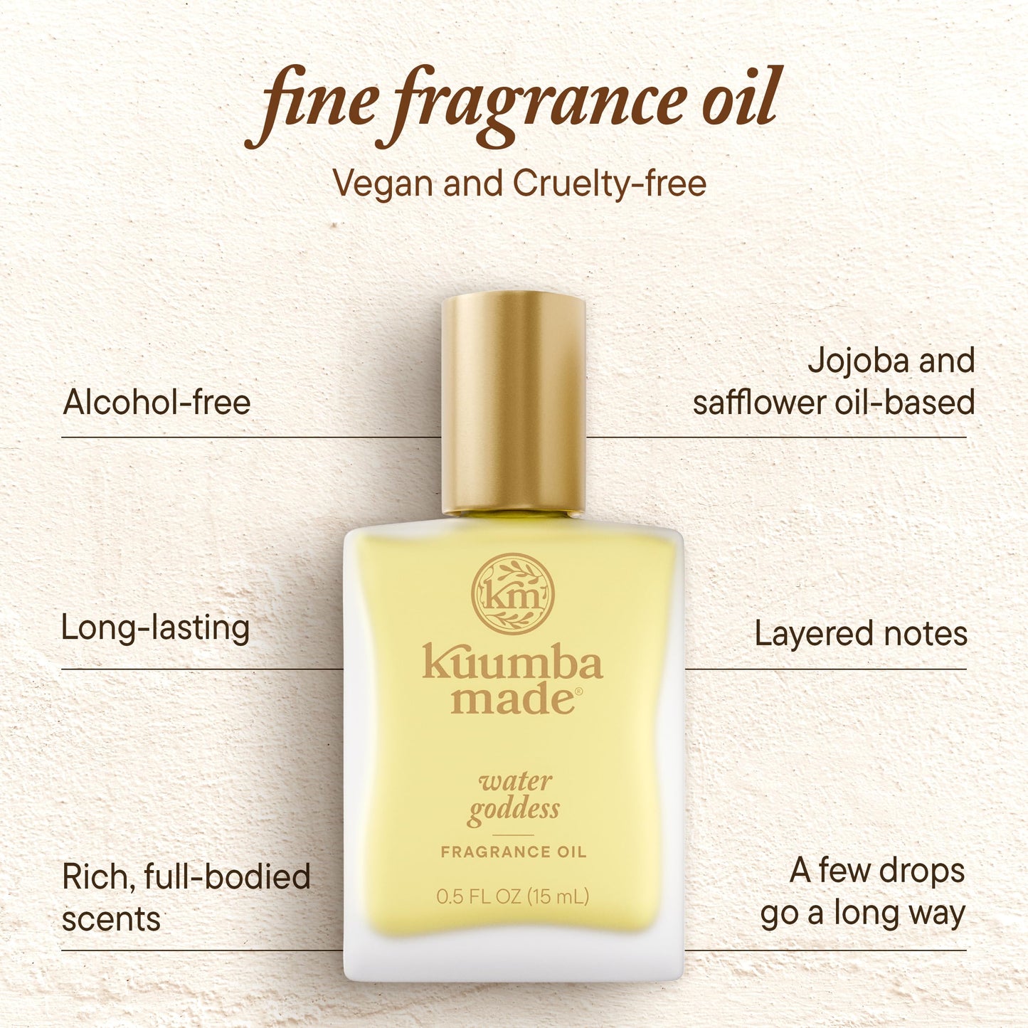 Kuumba Made Water Goddess Fragrance Oil Roll-On, Alcohol-Free, 0.5 Fl Oz