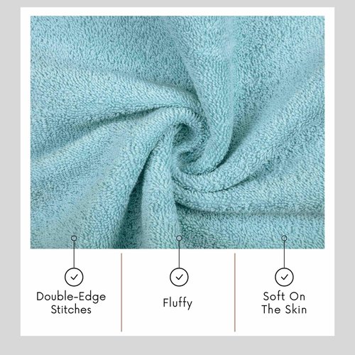TEXTILOM Washcloths for Body and Face – Hotel and Spa Quality & Soft & Absorbent & Quick Dry Wash Cloths for Your Body – 100% Turkish Cotton Wash Clothes Towel Set of 4 (13 x 13 inches) - Aqua