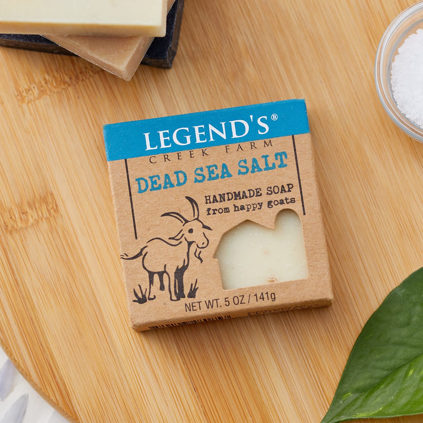 Legend's Creek Farm Goat Milk Soap - Cleansing Moisturizing Bar for Hands and Body - 5 Oz Creamy Lather, Nourishing, Gentle Natural Soap for Sensitive Skin (Dead Sea Salt, Pack of 5)