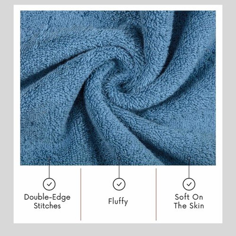 TEXTILOM Washcloths for Body and Face – Hotel and Spa Quality & Soft & Absorbent & Quick Dry Wash Cloths for Your Body – 100% Turkish Cotton Wash Clothes Towel Set of 4 (13 x 13 inches) - Blue