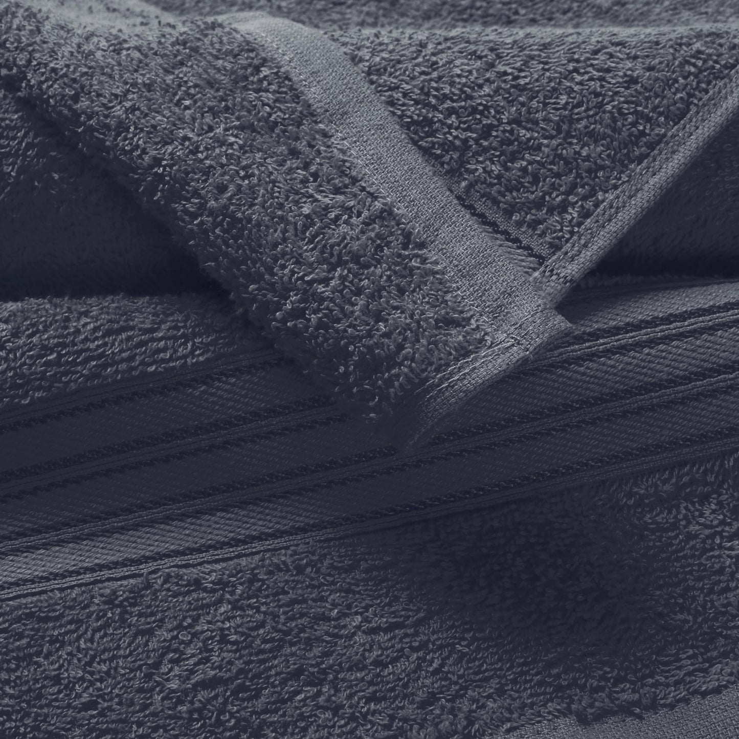BOUTIQUO Ultra Soft Cotton Washcloths, Contains 12 Piece Face Cloths 12x12 inch, Ideal for Everyday use Face Towels, Compact & Lightweight Multi Purpose Washcloths - Charcoal Grey