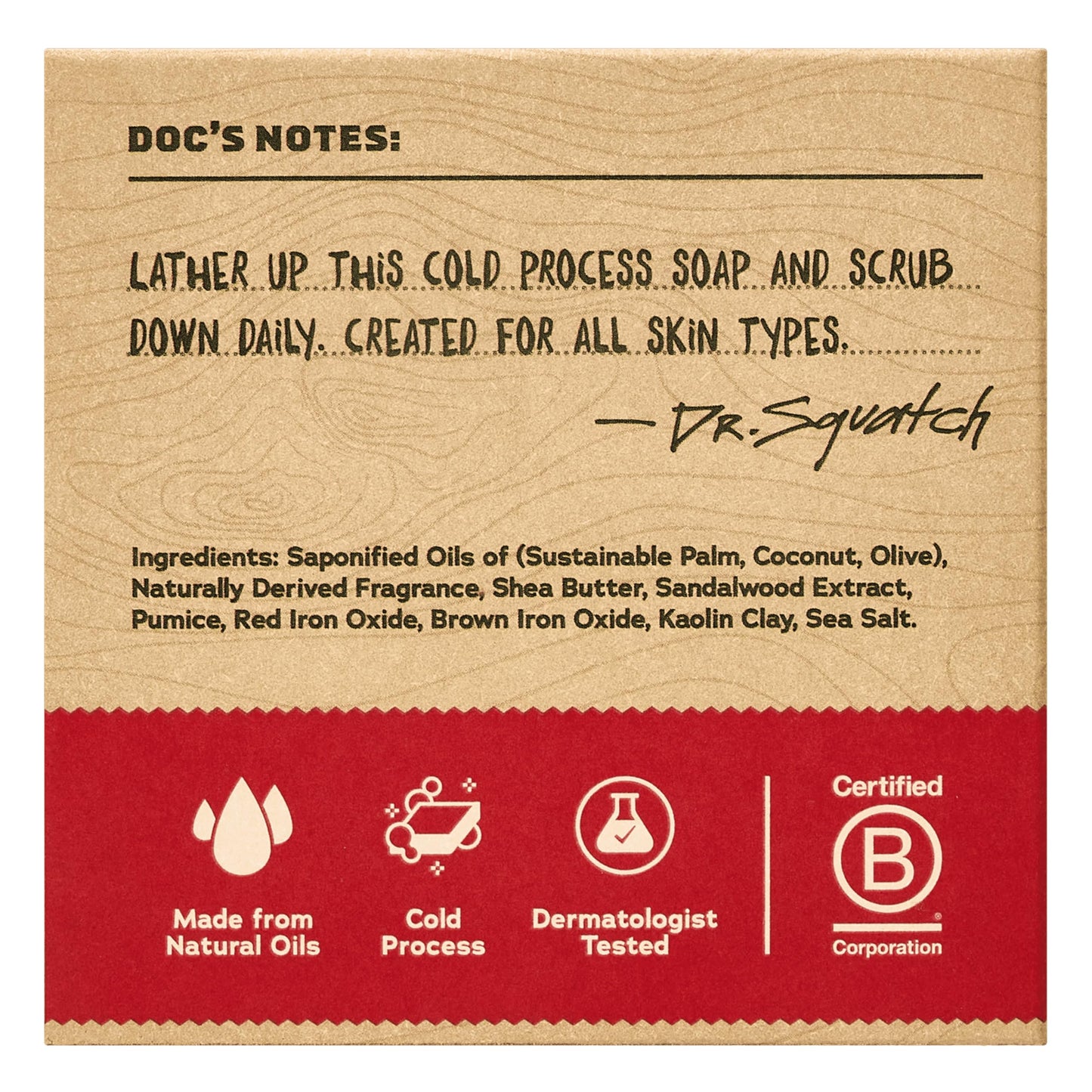 Dr. Squatch Natural Men’s Bar Soap - Cold Process Body Soap Bar with Natural Oils - Gifts for Men - Sandalwood Summit (5 oz, 3-Pack)