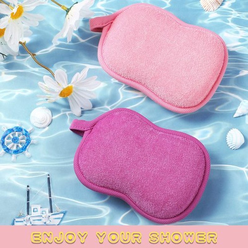 4 Pieces Baby Bath Sponge Cotton Baby Sponge Soft and Absorbent Sponge for Kids Babies Men Women (Red, Purple)
