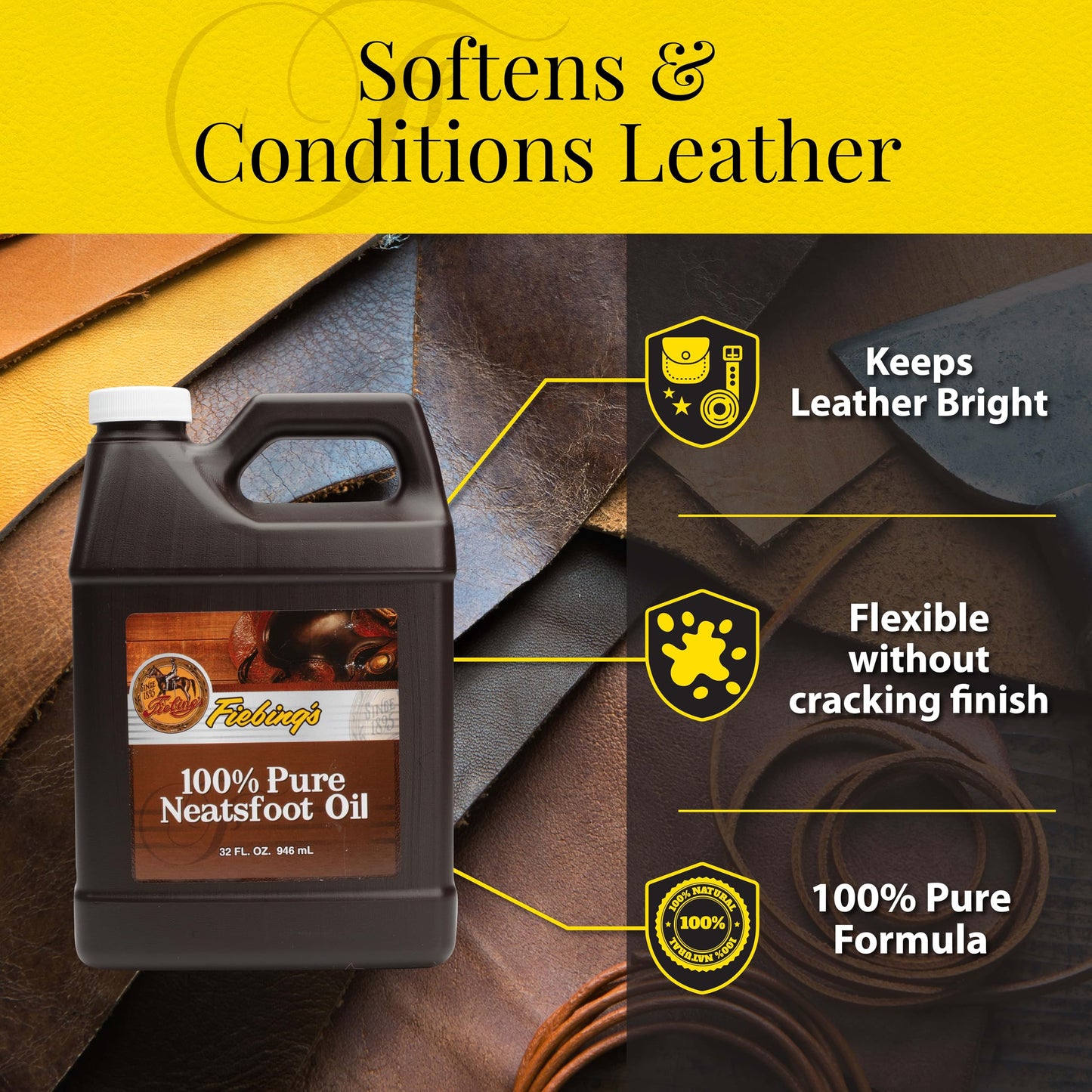 Fiebing's Pure Neatsfoot Oil Leather Conditioner Size: 32 oz