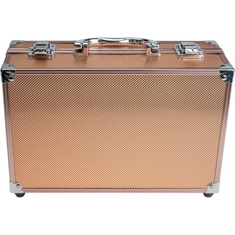 SHANY Carry All Makeup Train Case with Pro Makeup Set, Makeup Brushes, Lipsticks, Eye Shadows, Blushes, Powders, and more - Reusable Makeup Storage Organizer - Premium Gift Packaging - Rose Gold