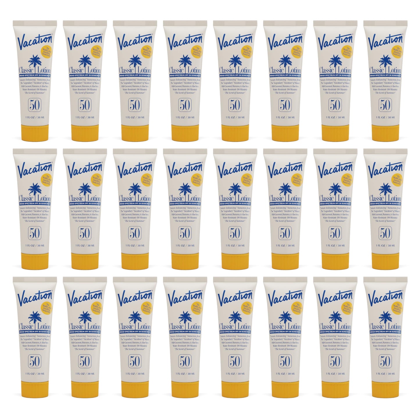 Vacation Mini Classic SPF 50 Sunscreen Lotion, 1 Fluid Ounce, Pack of 24