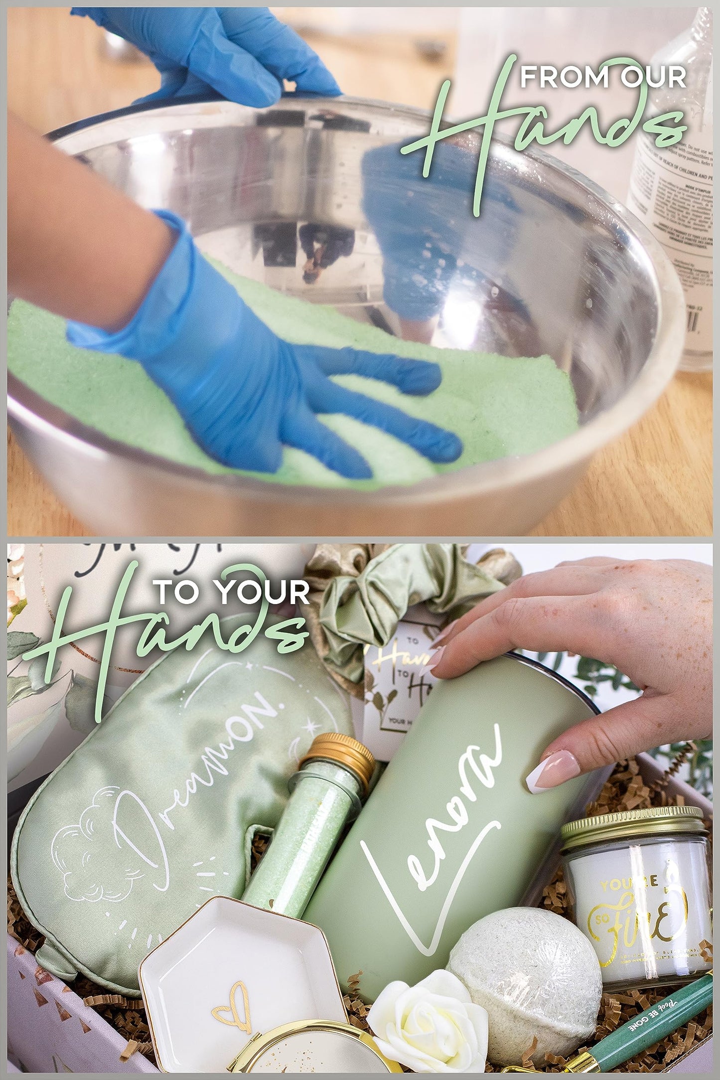 Sincerely, Me Personalized Bridesmaid Proposal Gift with Sage Luxe Bath Spa Set for Green Bridesmaid Gifts (PB1)