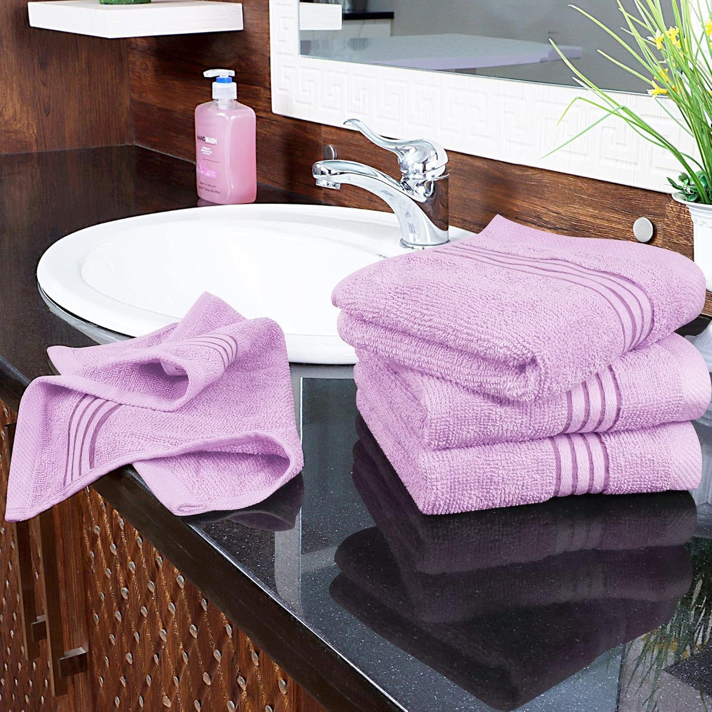 Premium 12-Pack Cotton Wash Cloths - Highly Absorbent & Soft 12x12 for Bathroom, Spa, Gym - Plum