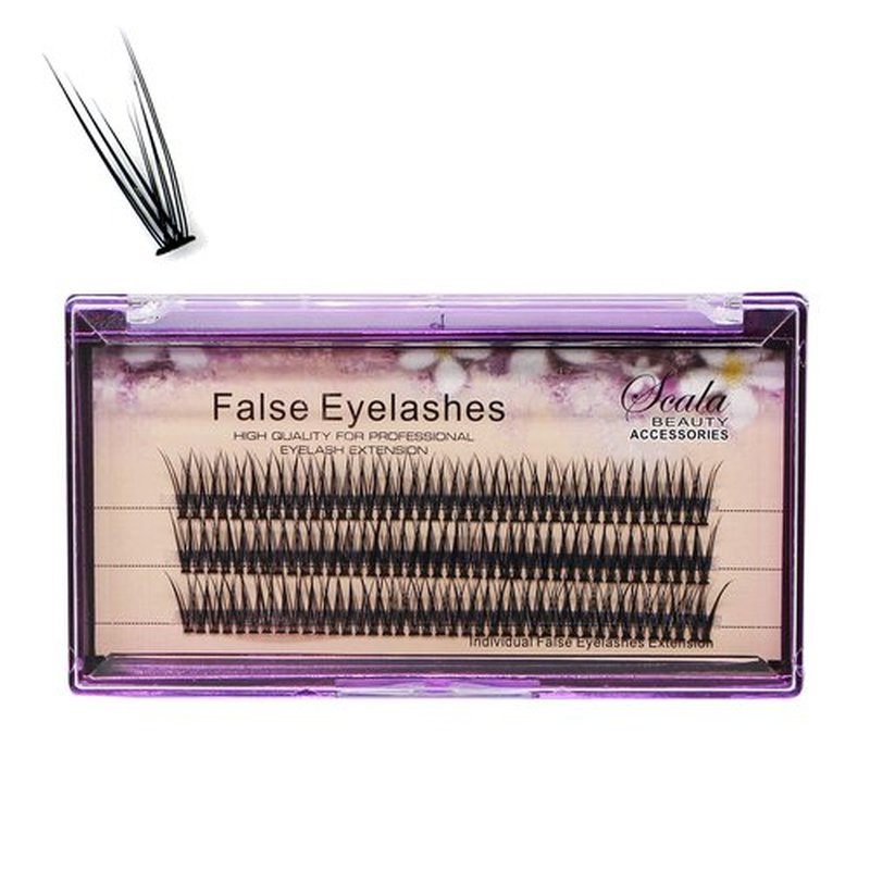BODERMINCER 8-16mm to Choose Fish Tail Design 120pcs Thickness 0.1mm C Curl 12 Root Women Lady Individual Black False Eyelash Cluster Eye Lashes Extension Tools (8mm)