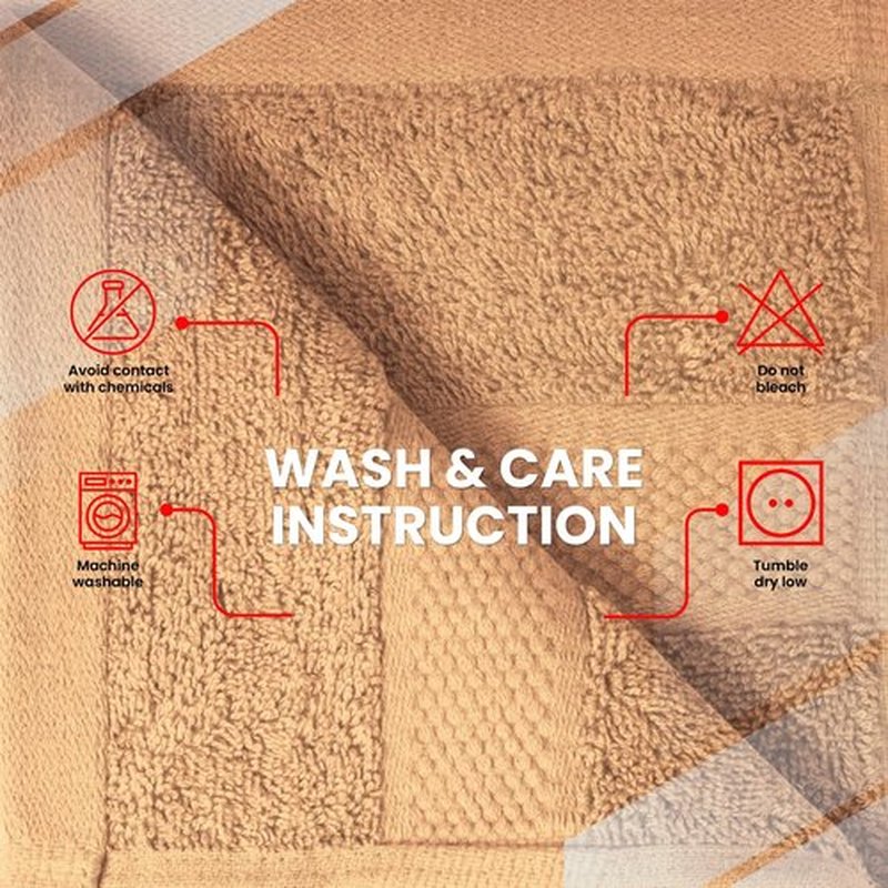 Infinitee Xclusives Premium Wash Cloths for Showering [13x13] – 100% Cotton Washcloths [Pack of 12], Soft and Absorbent Face Towels for Bathroom Wash Clothes, Gym, and Spa |Cosmic Sand|
