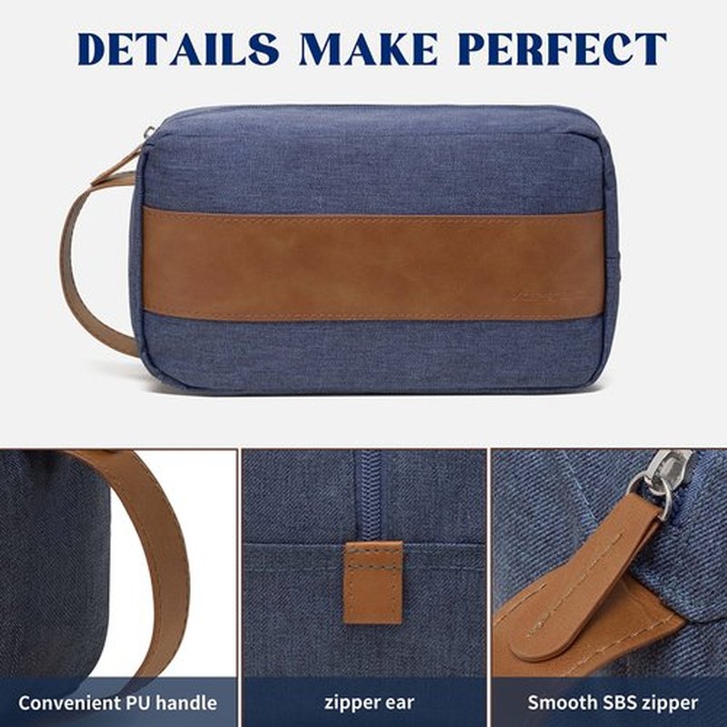 Vorspack Toiletry Bag for Men - Large Dopp Kit for Travel Water Resistant Travel Bag for Toiletries Accessories Lightweight Toiletries Bag - Blue