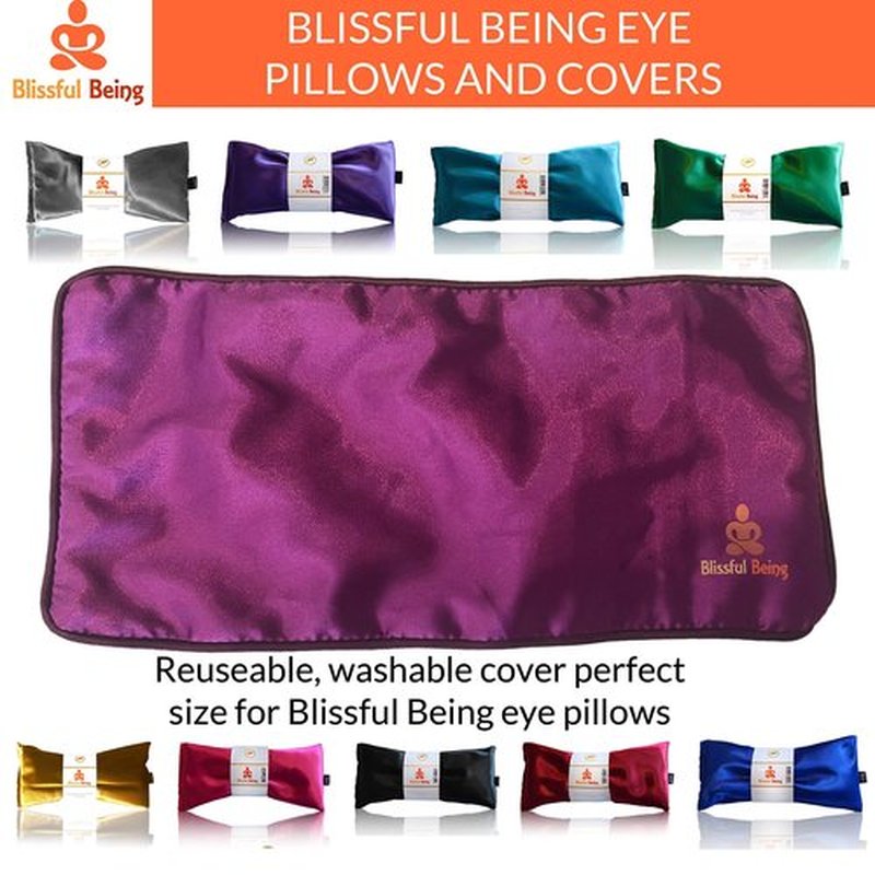 Blissful Being Lavender Eye Pillow | Hot or Cold Weighted Satin Eye Mask perfect for Sleeping, Yoga, Meditation | Gifts for Women, Birthday, Teachers | Natural Herbal Relaxation | Made in USA(Emerald)