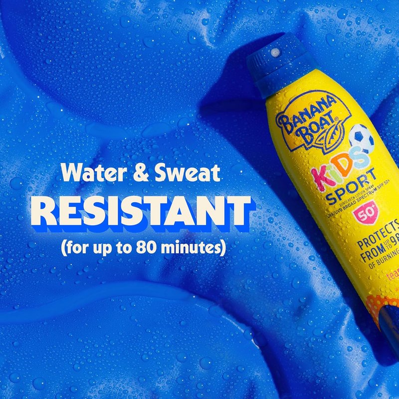 Banana Boat Kids Sport Sunscreen Spray - SPF 50, 9.5oz | Water-Resistant Children's Sunscreen