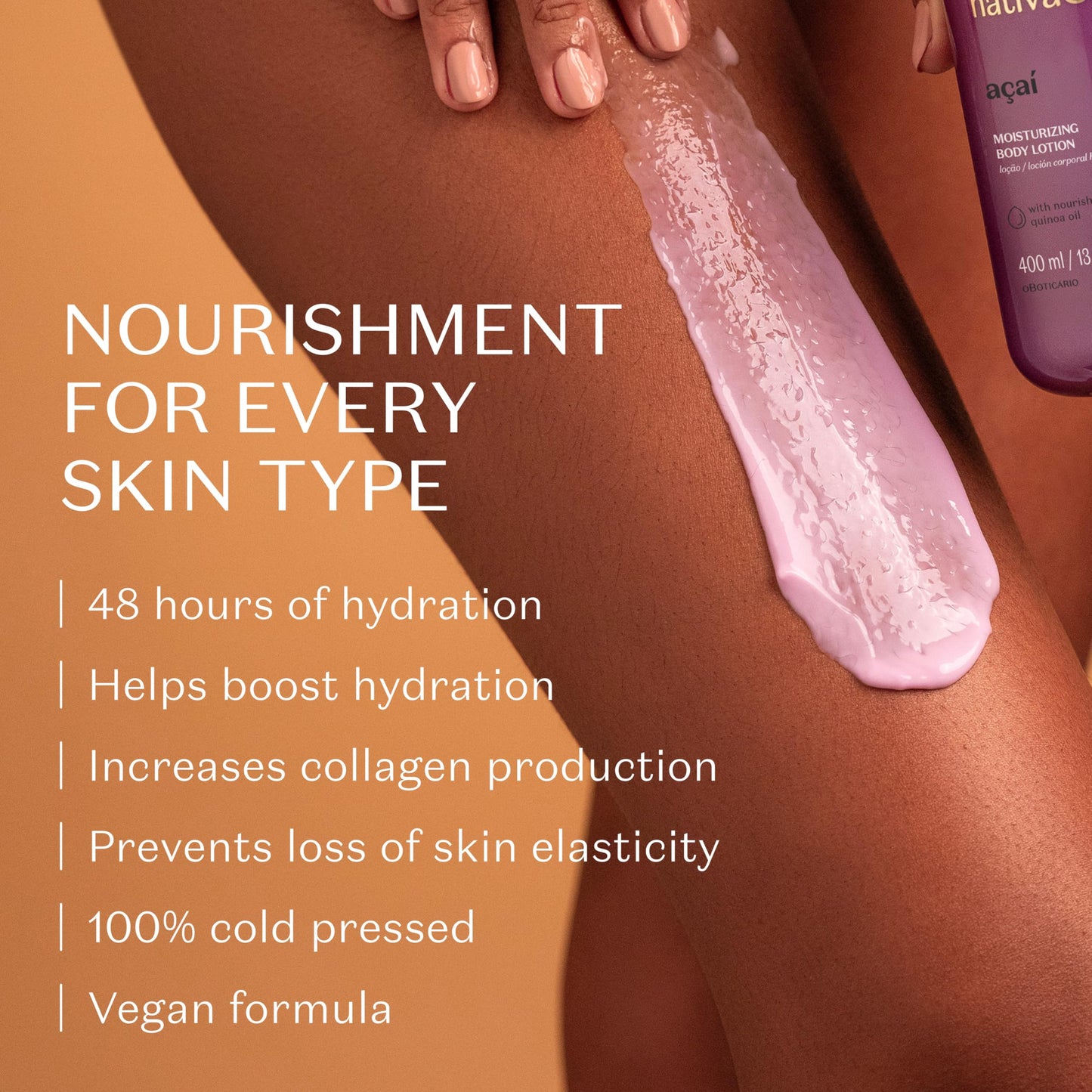 Nativa SPA by O Boticário, Plum Moisturizing Body Lotion, Fragranced Moisturizer Enriched with Purified Quinoa Drops to Boost Hydration, 13.5 Ounce