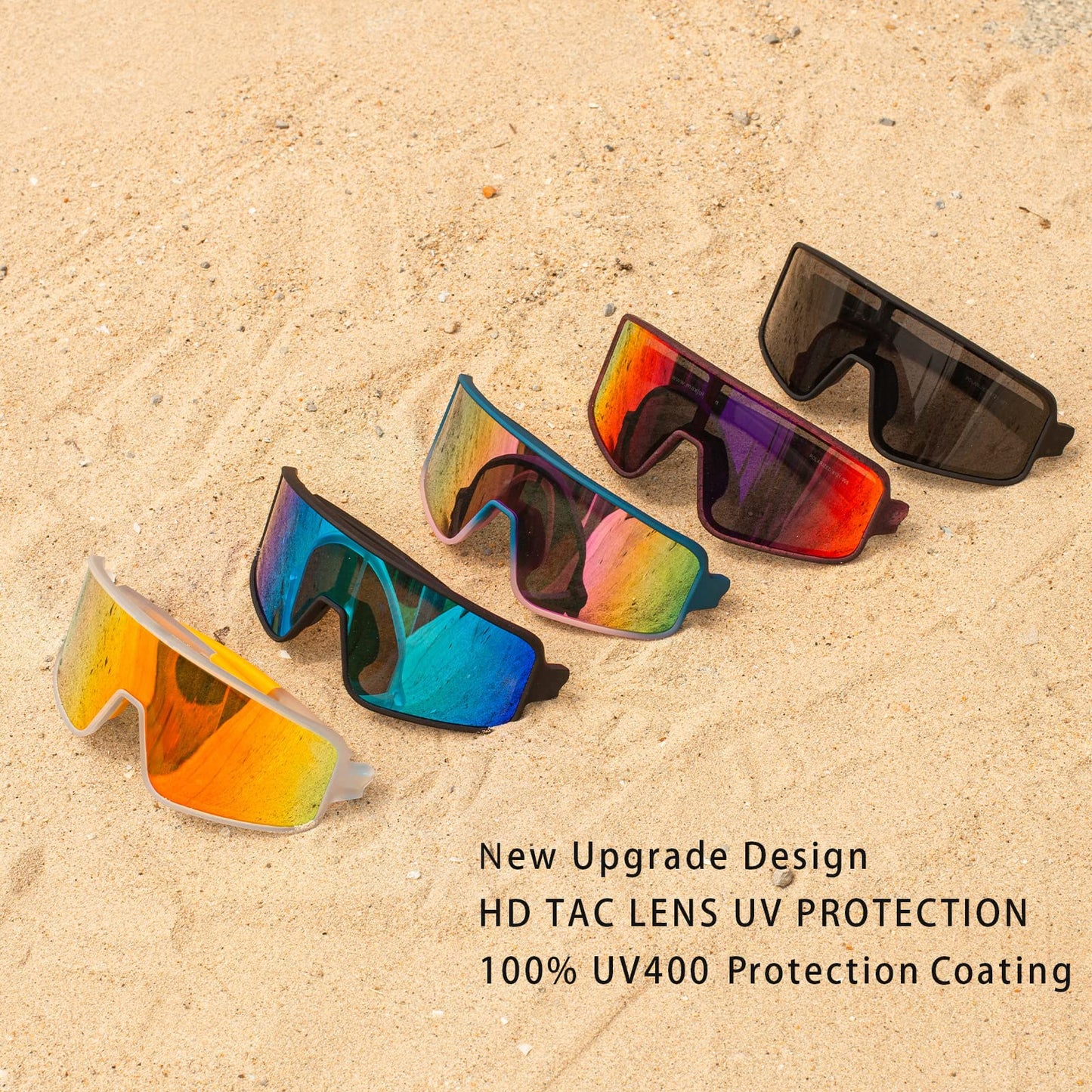 MAXJULI Polarized Sunglasses for Men Women, Windproof Outdoor Sports Cycling Running UV400 Protection Sun Glasses (Black/Gray Lens)