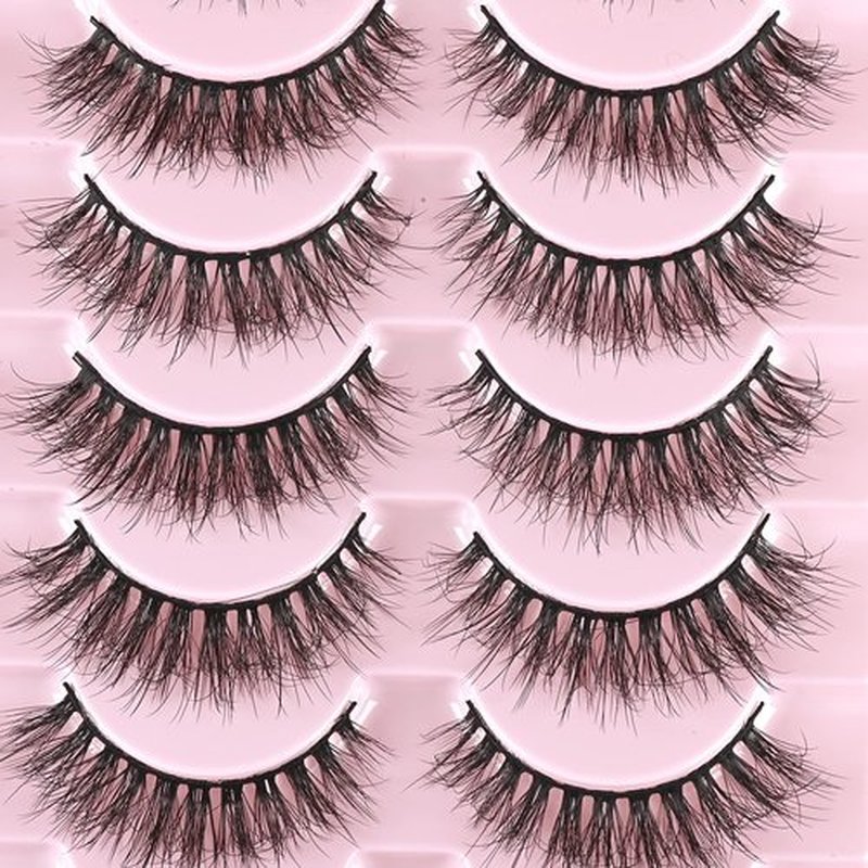 FARRED Natural Eyelashes Wispy Lashes Short False Eyelash Small Cat Eye Fake Lashes Full Pestañas Sets for MUA and Beginners Daily Makeup (F2 | 7-14mm)