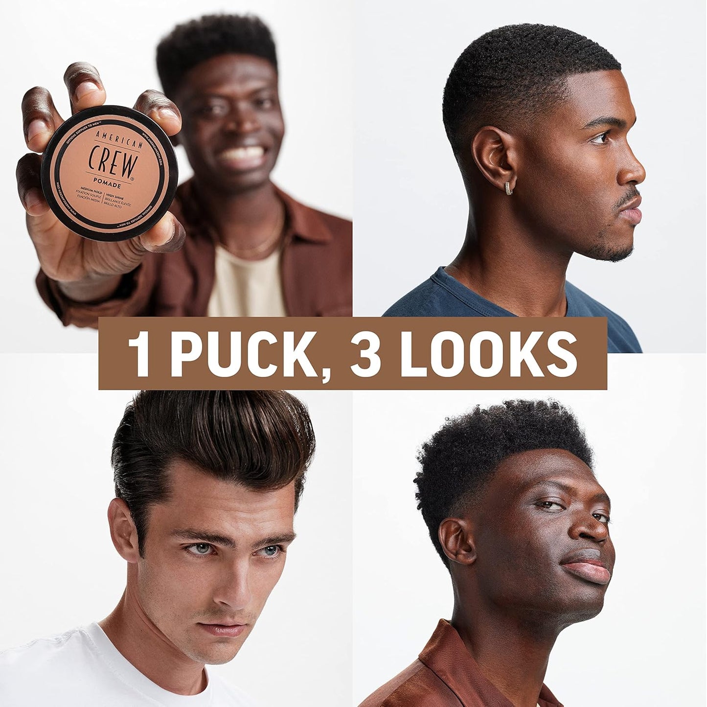 American Crew Men's Hair Pomade - Medium Hold, High Shine, Travel Size Duo Set