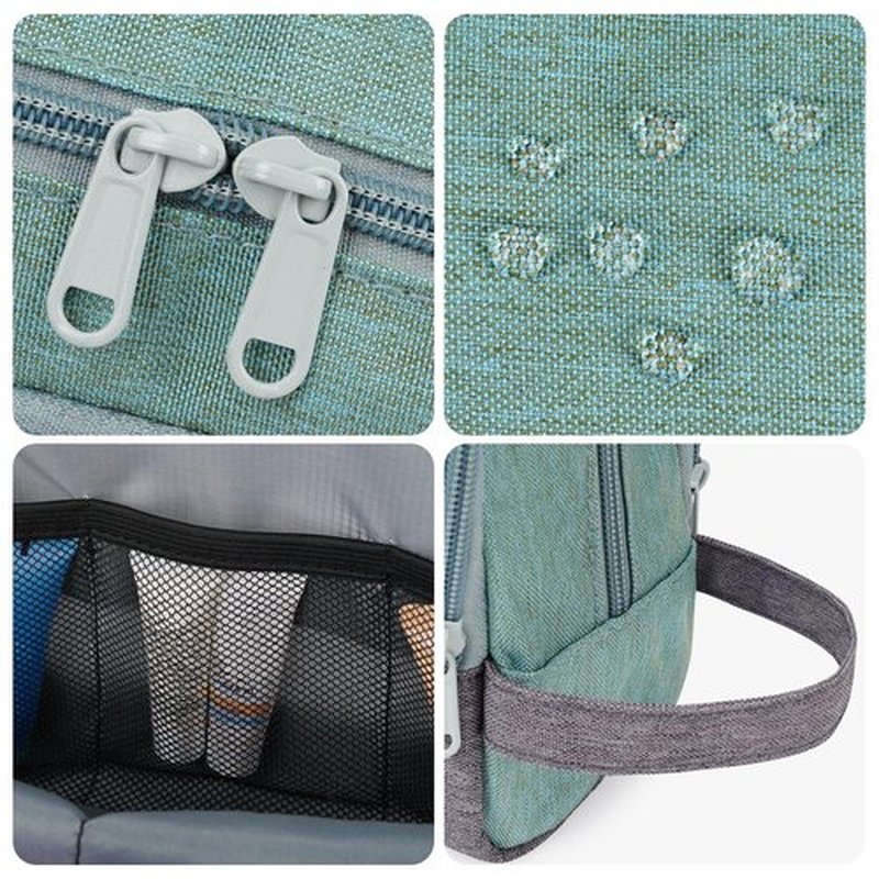 Toiletry Bag for Men Hanging Dopp Kit Water Resistant Shaving Bag Small Toiletry Bag for Traveling (turquoise on gray)
