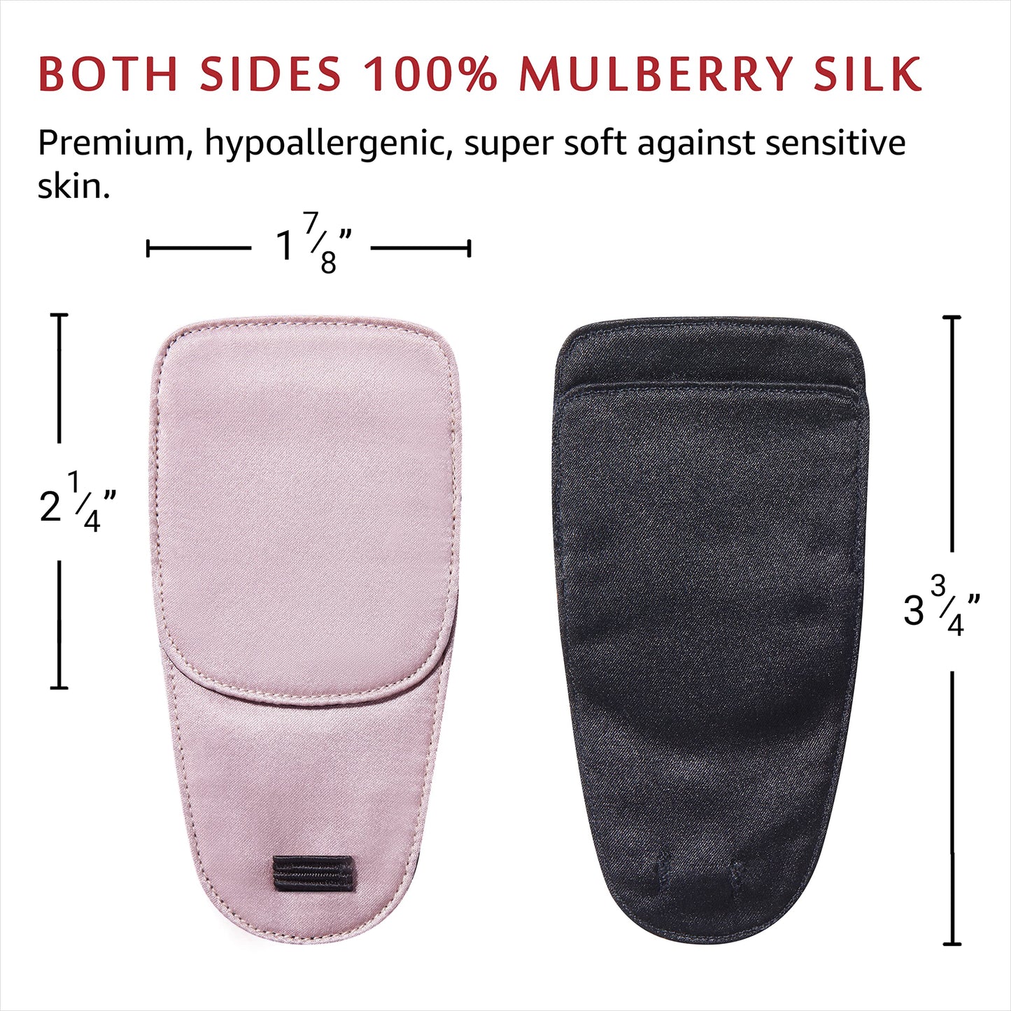 Astropic 2Pcs Silk Eye Patches for Adults Kids Glasses to Cover Either Eye (Medium, Dusty Rose Pink)