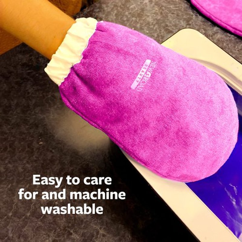 New Road Beauty Paraffin Wax Mitts for Hand and Foot, Thick Heat Therapy Insulated Terry Cloth for Paraffin Treatments, Use for Pedicure Foot Spa - Pink