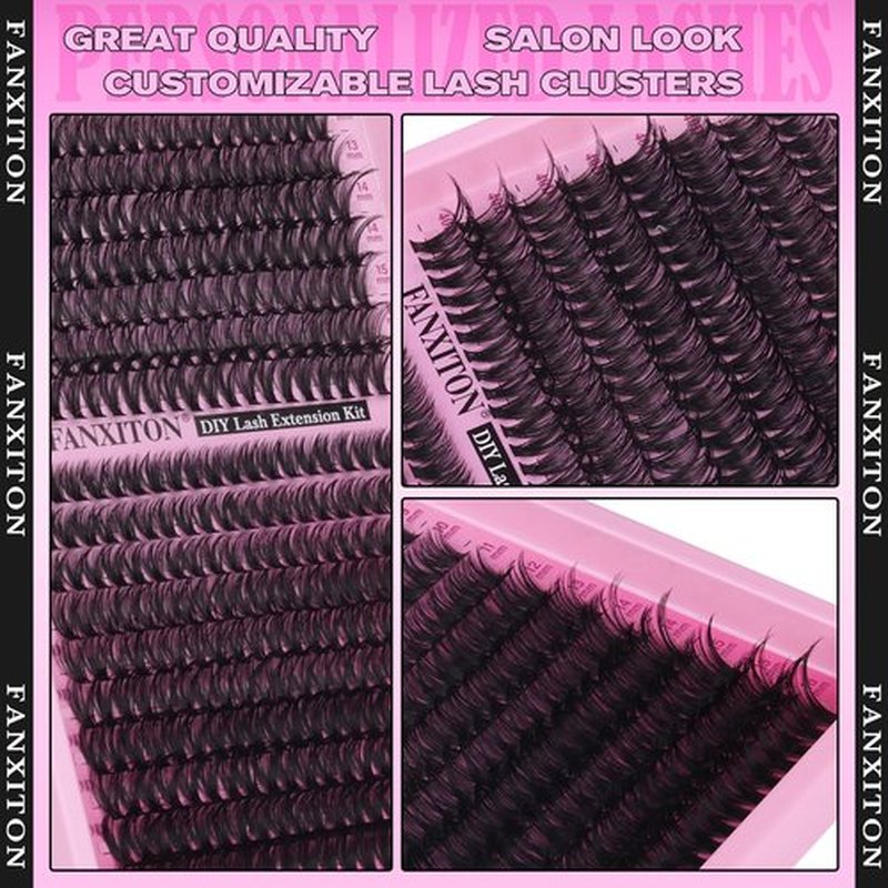 Eyelash Clusters Wispy Lash Clusters 40D+50D Lashes Clusters 400pcs D Curl Eye Lash Clusters Natural Cluster Eyelash Extensions 9-16mm Mix Individual Lashes for Beginners