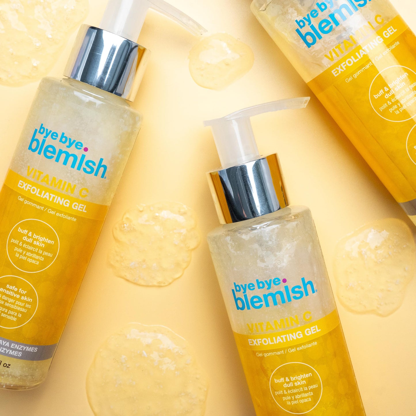 Bye Bye Blemish Vitamin C Exfoliating Gel – Gentle Scrub Gel Exfoliator for Face with Papaya & Lemon Enzymes, Brightening Dead Skin Remover, 4 oz