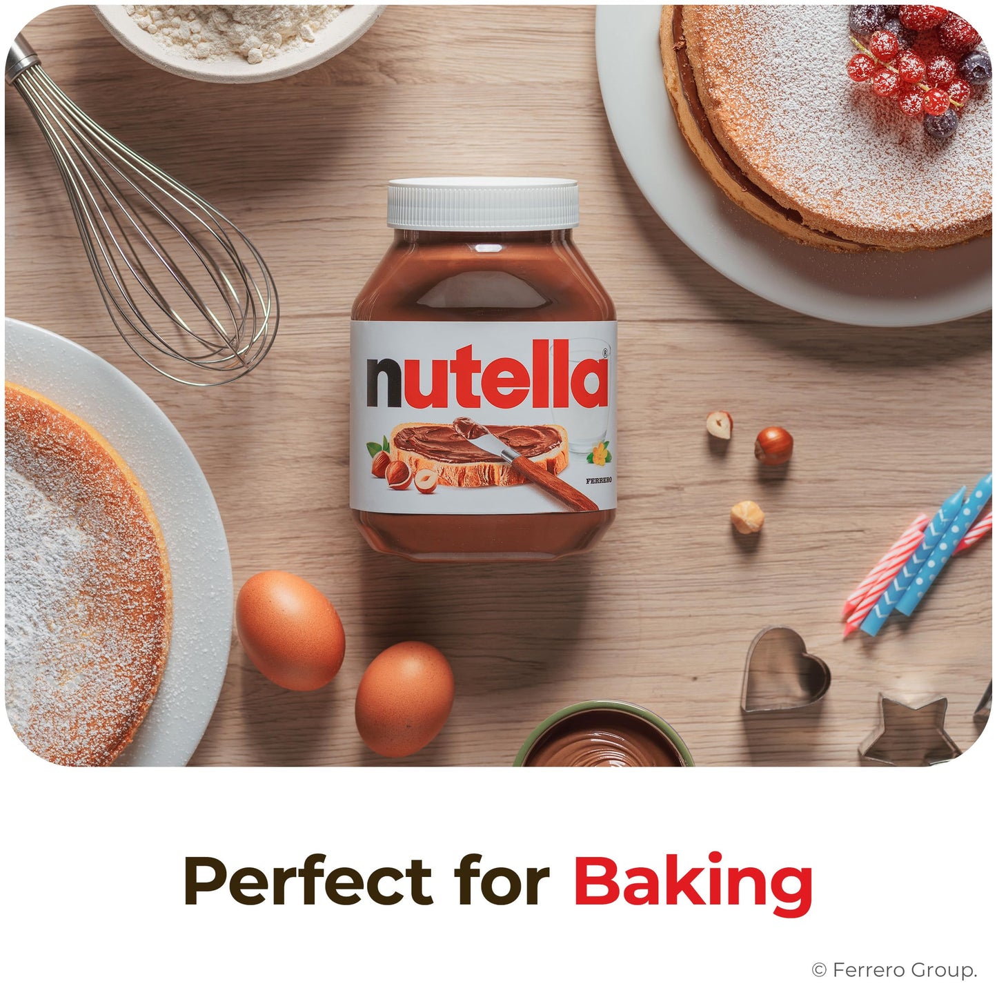 Nutella Chocolate Hazelnut Spread with Cocoa, Sweet topping for baking, breakfast and desserts, 2 Pack, 22.9 oz Each