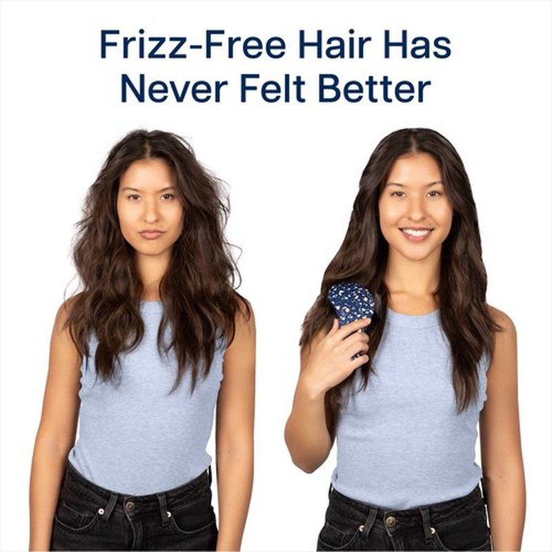 Crave Naturals Glide Thru Detangling Hair Brushes for Women - Detangler Hair Brush for Curly or Straight, Wet or Dry Hair - Gentle on Tangles Hair Comb - 7.5x3-Inch, Turquoise and Terrazzo (Pack of 2)