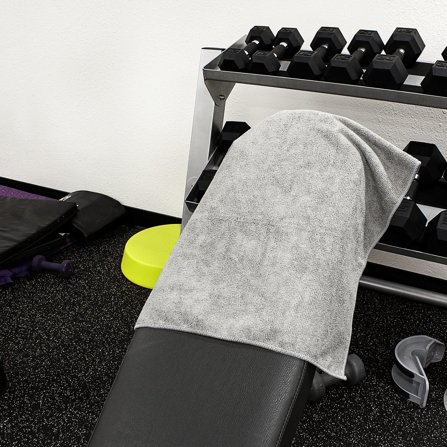 Eurow Microfiber Gym Towels, Super Absorbent & Quick Drying Sweat Towels for Fitness, Sports, Yoga, Workout, Sauna, Face & Equipment, Soft & Reusable,16x27 Inches, 6-Pack, Gray