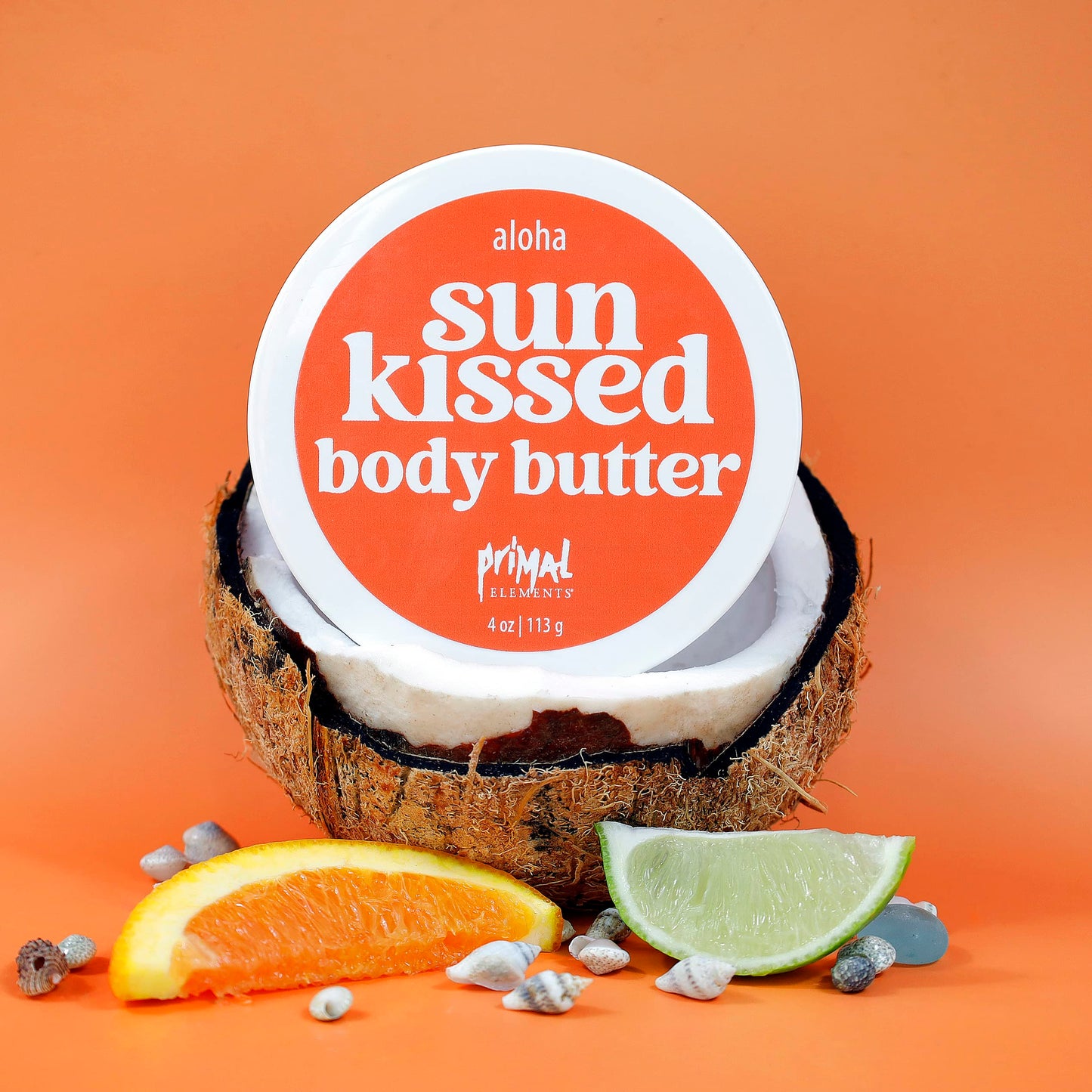 Primal Elements Sunkissed Body Butter with Coconut Oil, Shimmering Moisturizer for Ultimate Hydration and Nourishment, Suitable for All Skin Types, Instant Glow – Aloha, 3 pack (4 oz each)