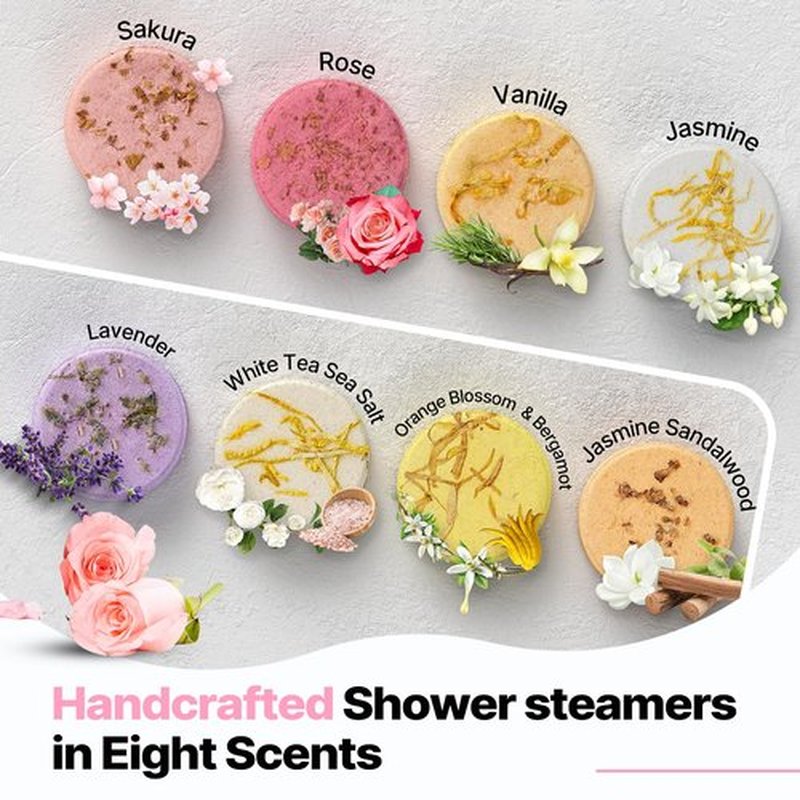 Shower Steamers Aromatherapy SWCANDY 8 Pack Valentines Day Gifts for Women, Her, Mom, Men Natural Essential Oil Home Spa Self Care Stress Relief Relaxation Bath Bombs Mothers Day Gifts Wife Him Flower
