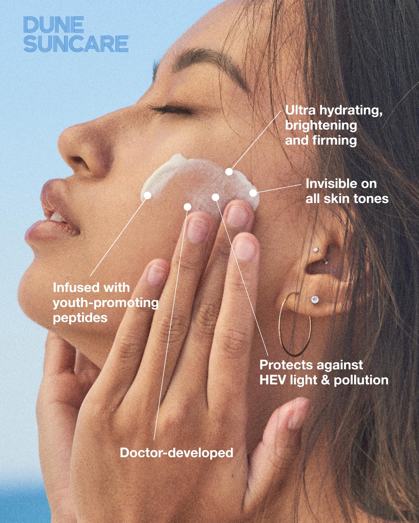 DUNE The Mineral Melt Mineral Face Sunscreen SPF 30, Broad Spectrum Zinc Sunscreen for Face, Sheer No White Cast Sunscreen, Fragrance Free Daily Facial Sunscreen with Peptides & Vitamin E, 1.7 Fl Oz