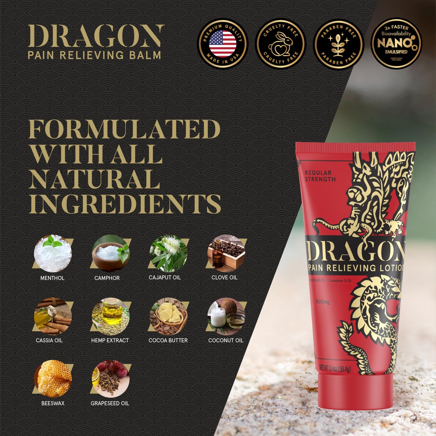 Americanna Wellness Dragon Lotion 3.4oz Regular Red