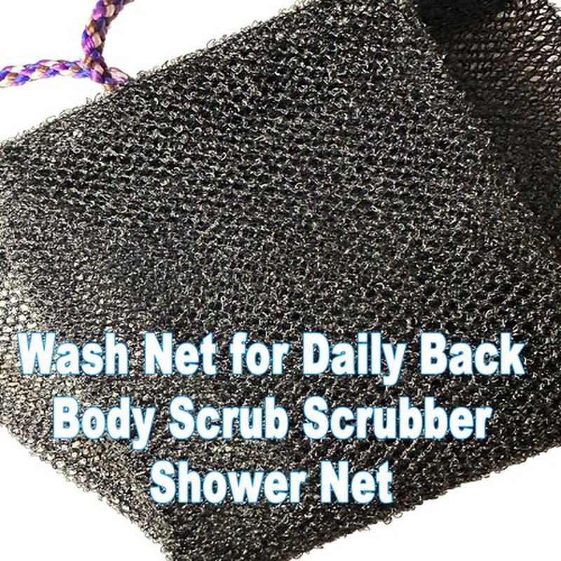 African Net Sponge Wash Cloths Shower Loofah Sponge Pack Body Exfoliator Luffa Loofa Back Scrubber for Shower Men (Black/1pack)